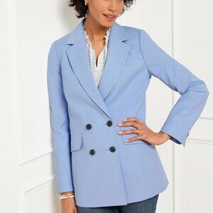 TALBOTS Bella Double-breasted Blazer in Lilac Blue Size 6